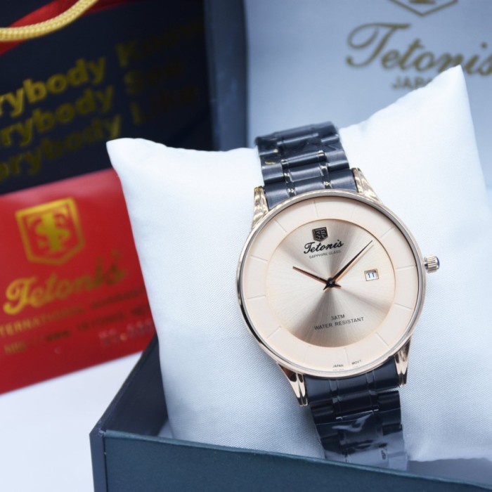 ✅New Ori Jam Tangan Tetonis 6606 Original Garansi 1 Tahun - Black Rosegold Diskon