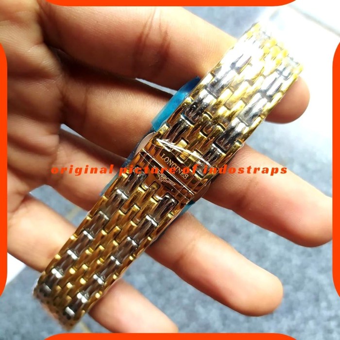 ✅New Ori Strap Tali Jam Tangan Rantai Longines 18Mm Kombinasi Silver Gold Terbatas