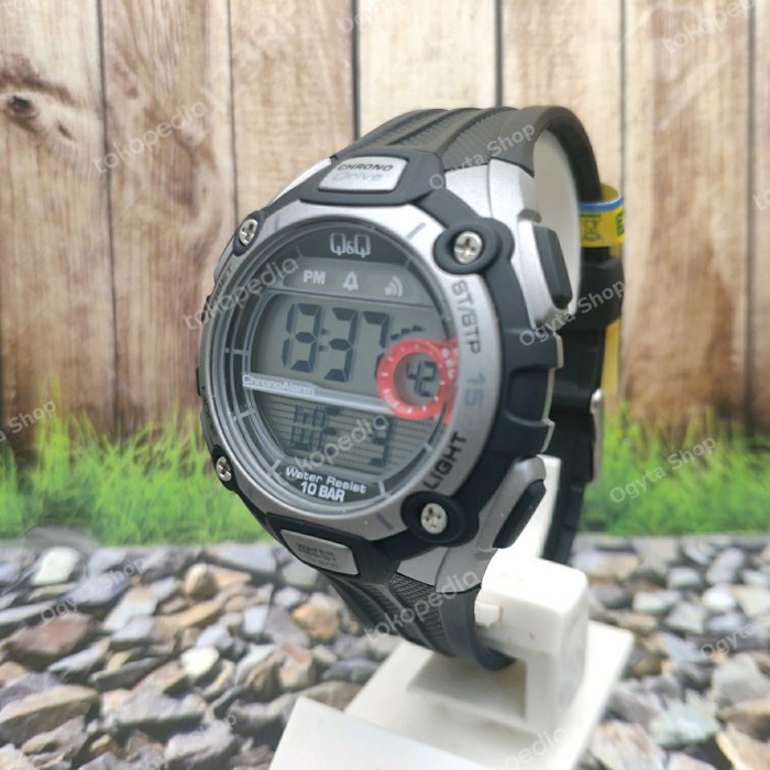 ✅New Ori Jam Tangan Pria QQ Qq Digital Strap Karet Hitam M083J001Y Original Berkualitas