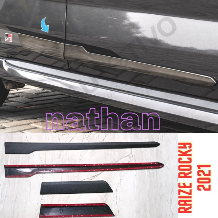 ✅Ori List Body Samping Mobil Daihatsu Rocky 2021 List Body Hitam Berkualitas
