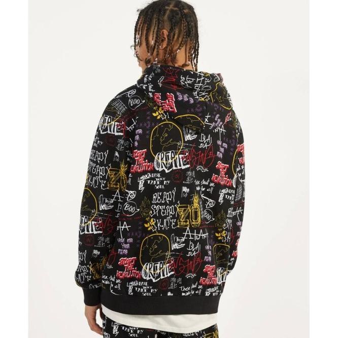 Jaket Hoodie Printed Bershka For Men