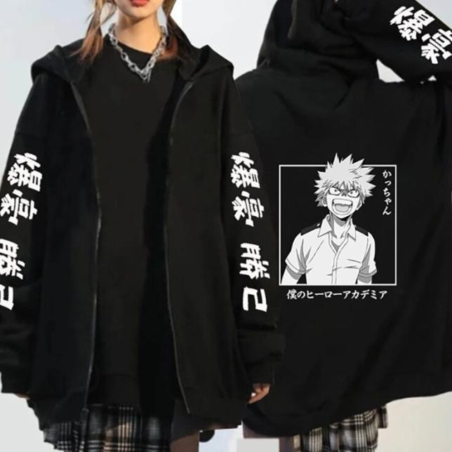 Jaket Zipper My Hero Academia Bakugo Hawks Katsuki Bakugou Kima Anime