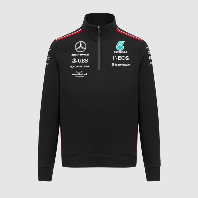 Mercedes-Amg F1 2023 Team Quarter Zip Sweatshirt. Jaket Sweater Unisex
