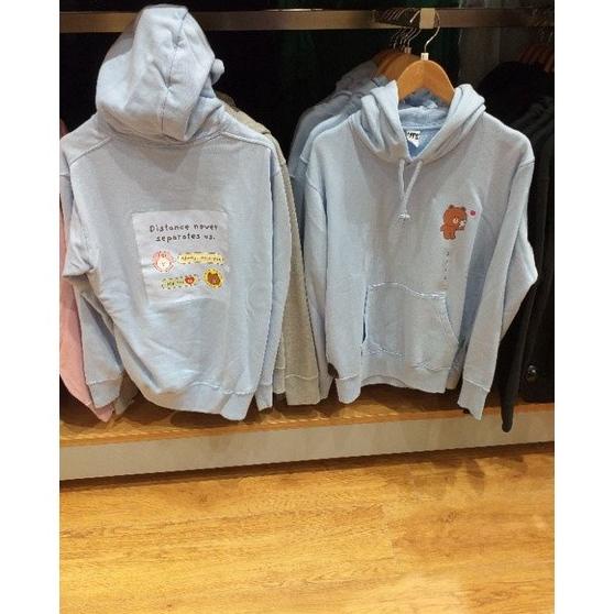 Hoodie Jaket Sweater Pria Unisex Couple Line Friends Uniqlo Original