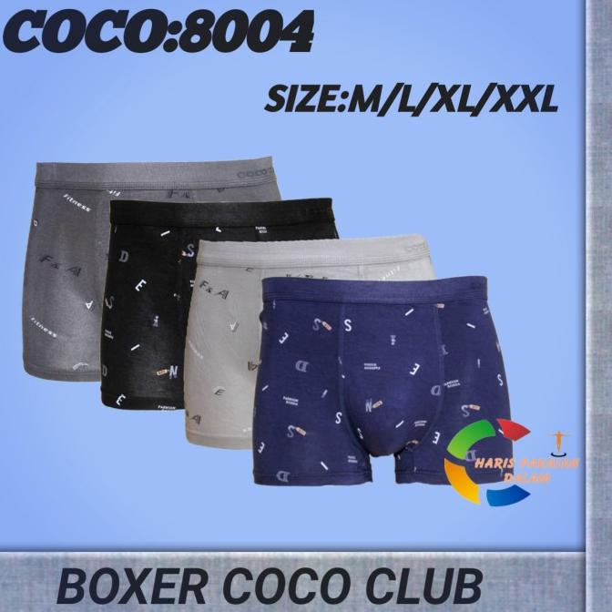 Celana Dalam Boxer Pria COCOCLUB 8004 1Box Isi 4 Pcs