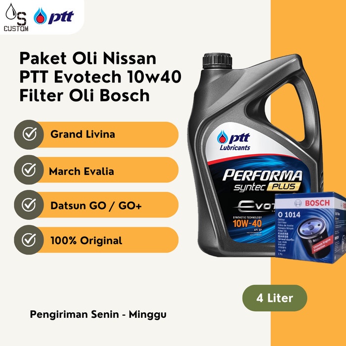 ✨Baru Paket Oli Juke March Evalia Livina Ptt 10W40 4L Api Sp  Filter Oli Diskon