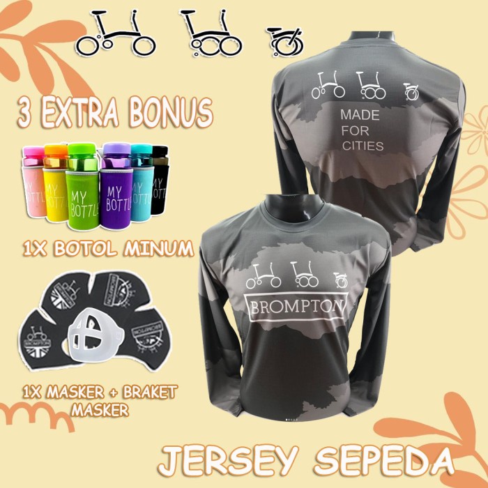 [COD] Jersey Lengan Panjang Brompton Kaos Sepeda Lipat Terbaru