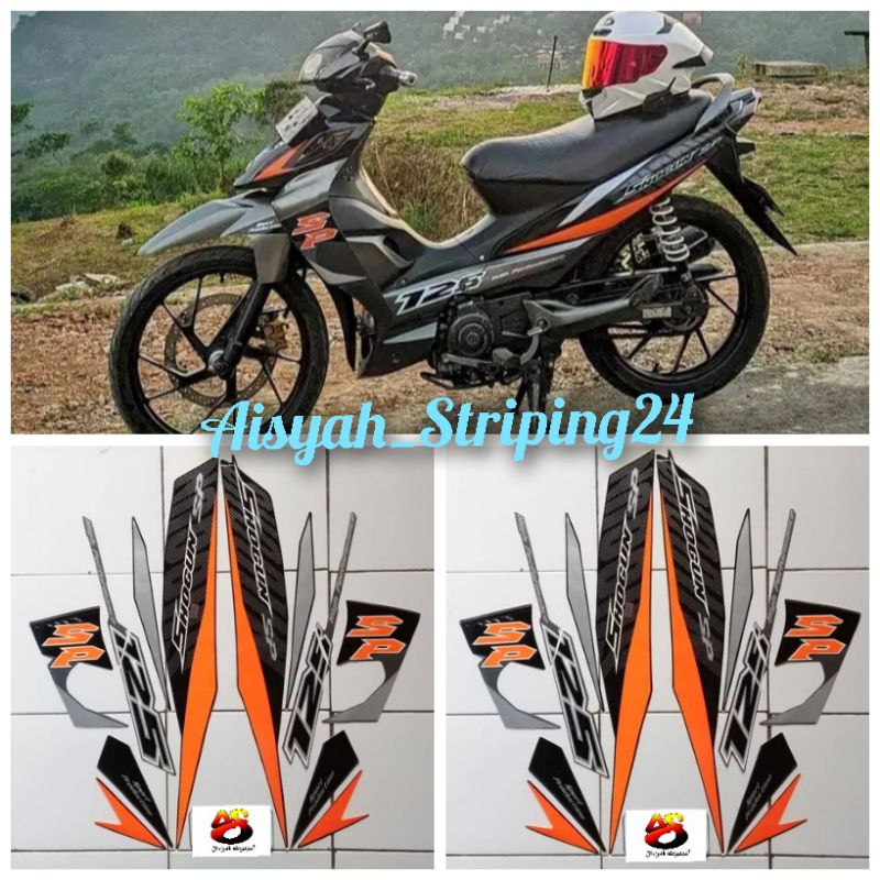 STIKER STRIPING LES LIS BODY MOTOR SUZUKI SHOGUN SP 125 2008-2009