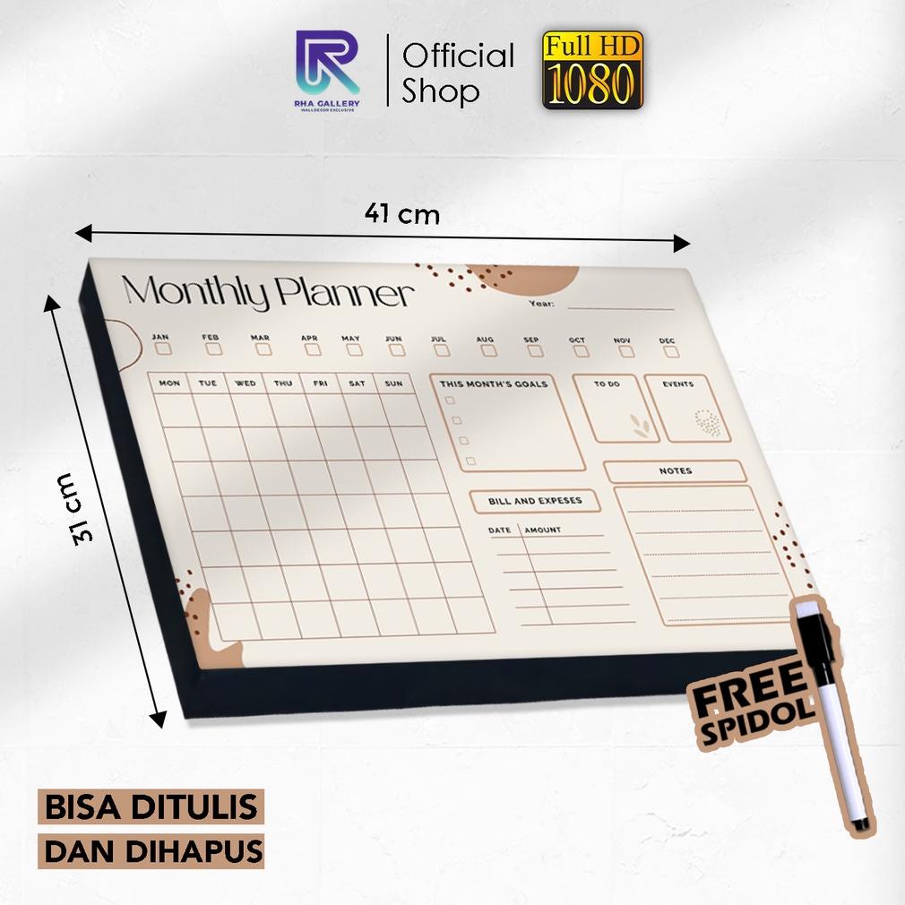 

Flash Sale - Papan Tulis Kayu Planner Daily/ Weekly Schedule Board Aesthetic Coklat Bingkai Ukuran 31x41 CM !