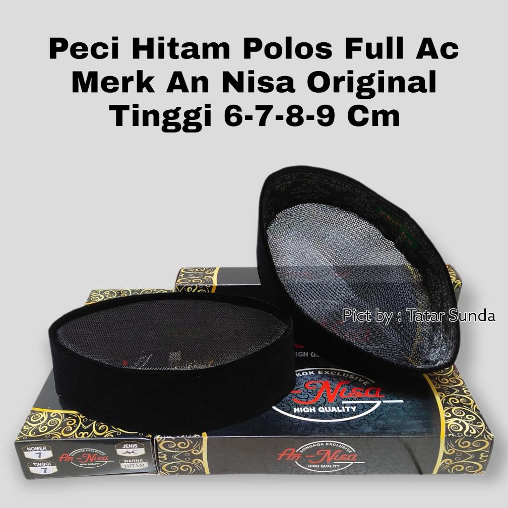 Recomend Songkok Hitam Pria Motif FULL AC An-Nisa Tinggi 6.7.8.9.10 Cm Songkok Hitam Laki-Laki .,