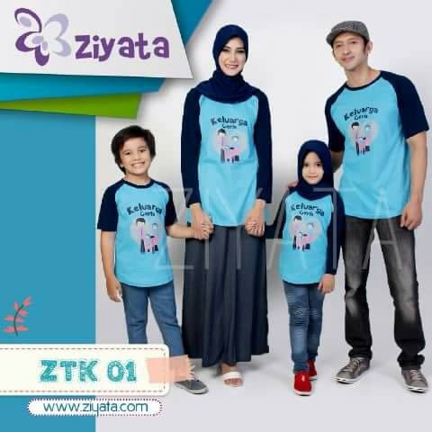[COD] Baju Keluarga Sarimbit Kaos Keluarga Kaos Couple Ziyata Ztk-01 Biru Berkualitas