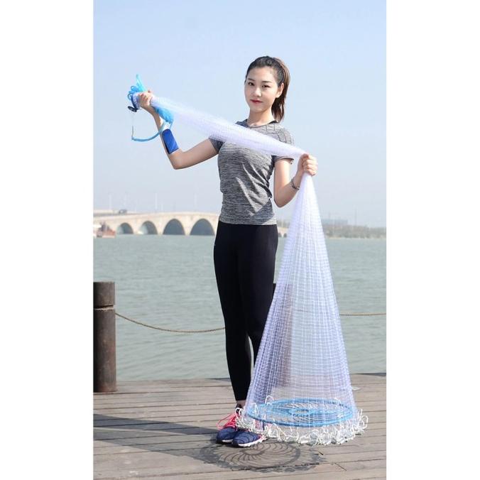 Jaring lempar 4.2M Jala Pancing ikan udang lempar siap pakai Throw Net