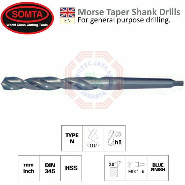 ✅New Mts Drill 35.5Mm / Mata Bor Besi 35.5Mm Taper Shank Hss Merk Somta Berkualitas