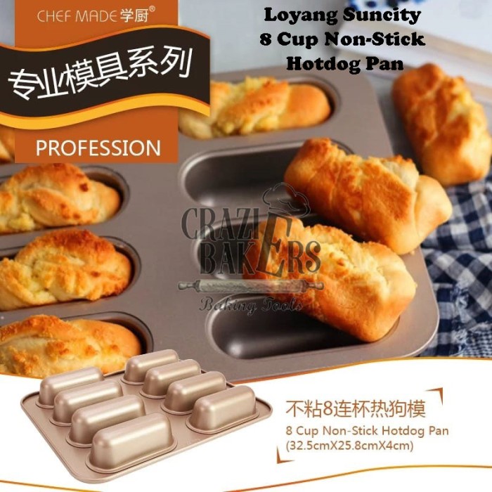 

✅Original Loyang Chefmade 8 Cup Non-Stick Hot Dog Pan Limited
