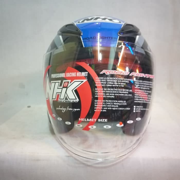 ✅Sale Helm Half Face Nhk R6 Motif Uriken Black/Blue Terbaru