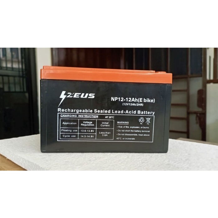 ✅Sale Aki Selis / Sepeda Listrik Richey Vrla 12V 12Ah / 12V12Ah Zeus Berkualitas