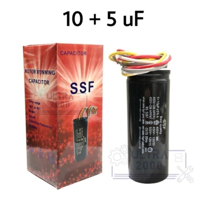 Kapasitor Mesin Cuci Sharp Capasitor Motor 5 + 10 Uf Mikro Es-T75Mw Best