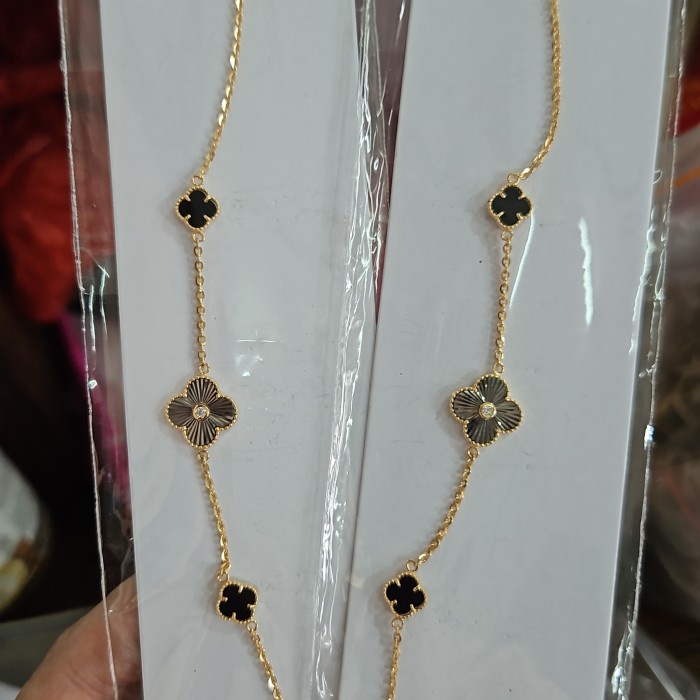 ✨Sale Gelang Wanita Rantai Nori Bunga Putih Emas Asli 700 70 16K Gold Diskon
