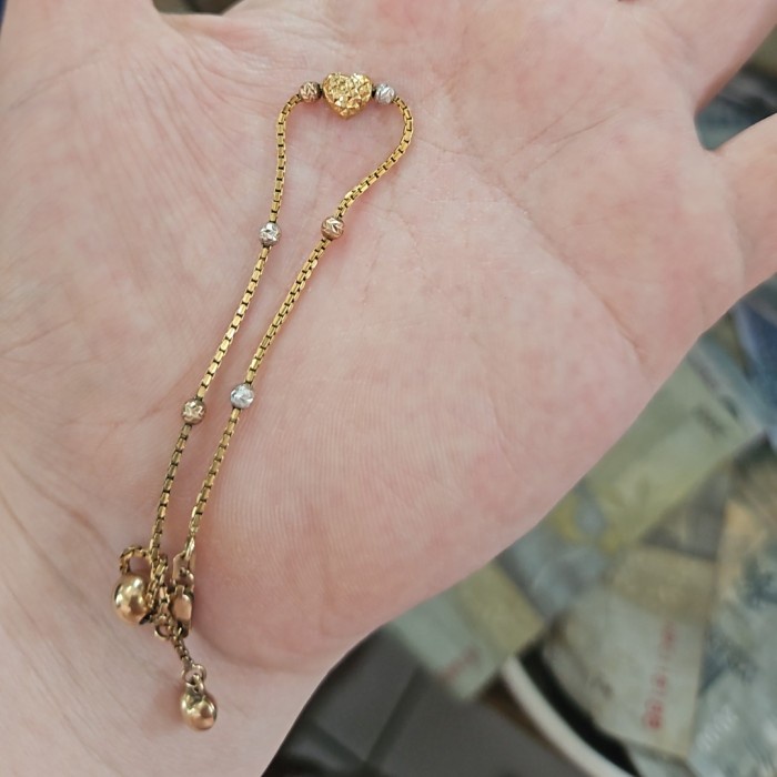 ✨Sale Gelang Biji Lada Merica Emas Asli 375 Pentol Terbatas