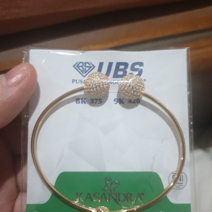 ✨Sale Gelang Bangle Oval Pentol Bola Gold Putih Tumpuk Susun Tinju Emas Asli Terbatas