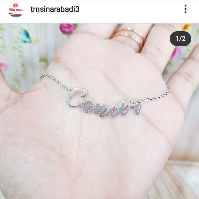 ✨Sale Kalung Zodiak Cancer 375 Putih Diskon