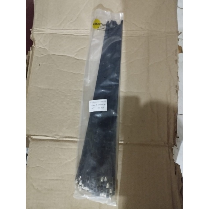 

✨Ready 10 Pack Kabel Tis Stainless Steel Black Coated 4.6 X 400 Mm Cable Ties Diskon