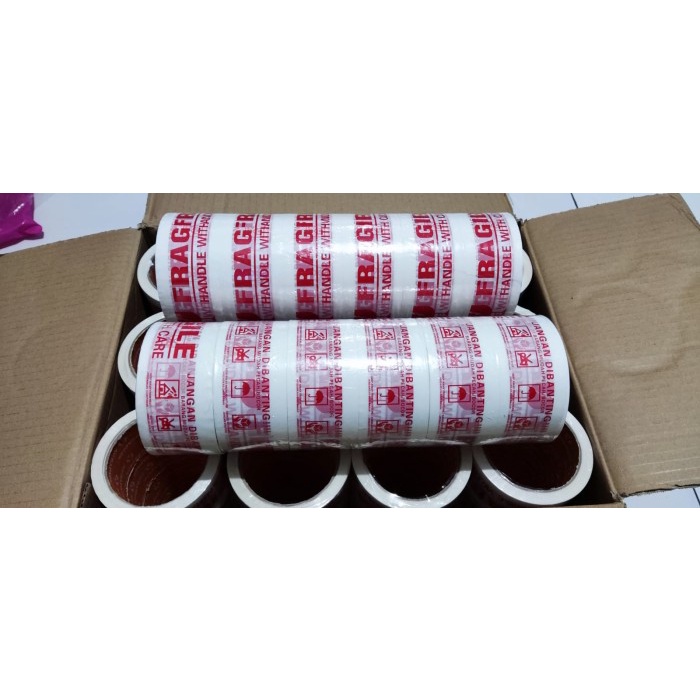 

✨Sale Lakban Fragile Jangan Dibanting Putih 48Mm X 50Yard Real Diskon