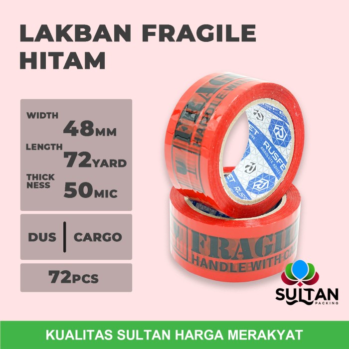 

✨Sale Lakban Selotip Isolasi Fragile Hitam 48Mm Dus Ekspedisi Terbatas