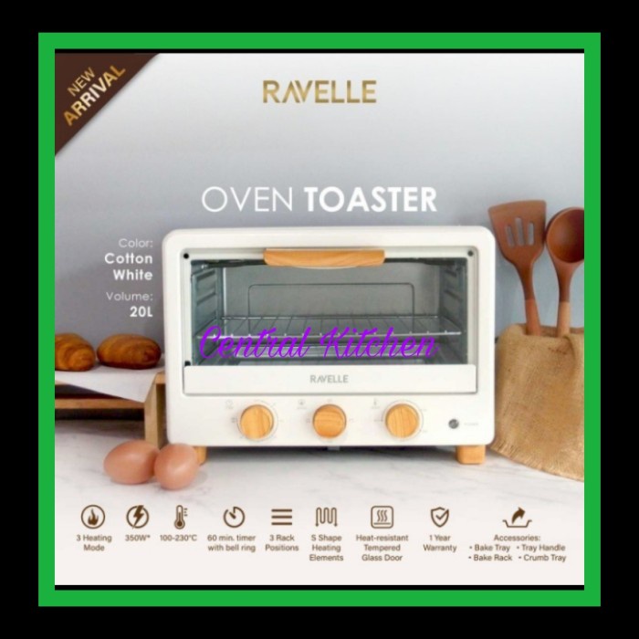 ✨Original Ravalle Oven Listrik Toaster 20 L-Korean Oven Toaster -Cotton White Terbatas