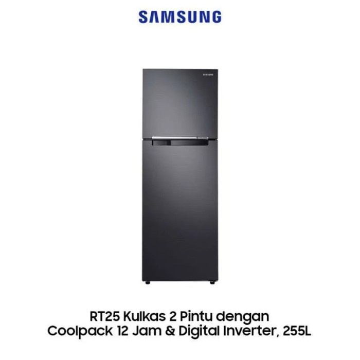 ✨Original Samsung Kulkas 2 Pintu Lemari Es Coolpack 12 Jam 255L Rt25Farbdb1/Se Limited