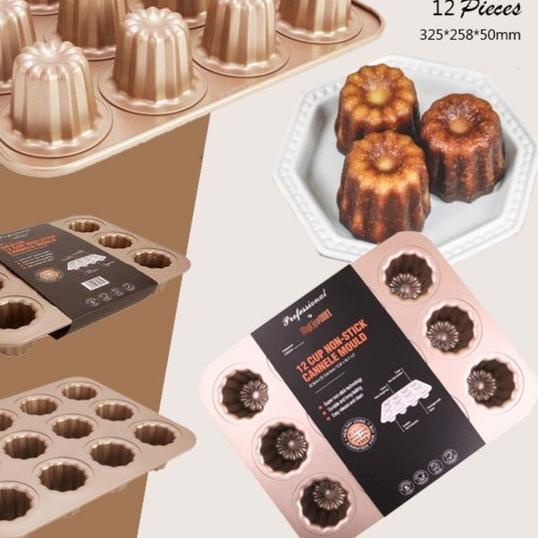 

chefmade 12 cups non stick canele mold bake pan wk 9158 / loyang kue MJ4