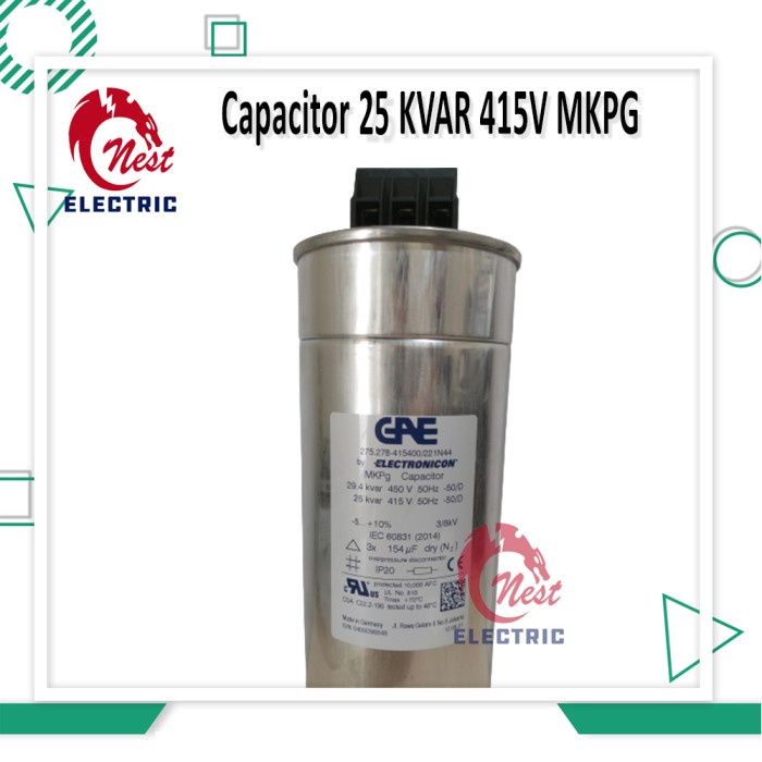 ✨Ori Kapasitor Capacitor Bank Gae 25 Kvar 415V Mkpg 3 Phase Limited