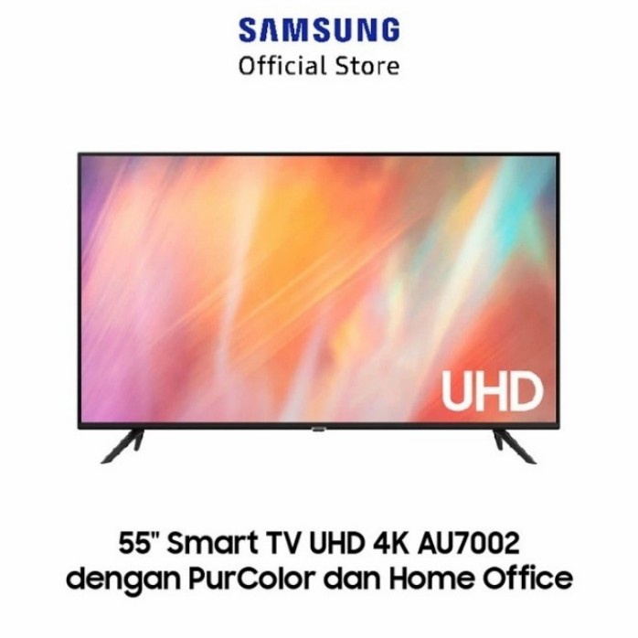 ✨New Tv Samsung Ua55Au7002Kxxd Smart Tv Uhd 4K Purcolor 55Inch Terbaru