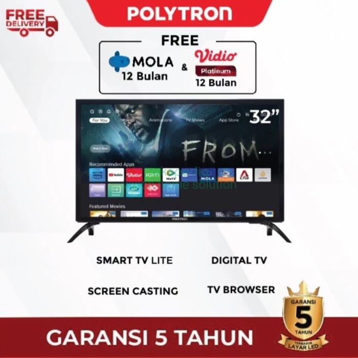 ✨New Led Tv 32 Inch Polytron Pld 32Cv1869 Smart Digital Hd Tv Limited