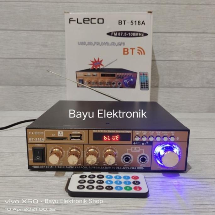 Power Amplifier Fleco BT-518A Amplifier Bluetooth Streo Karaoke Radio