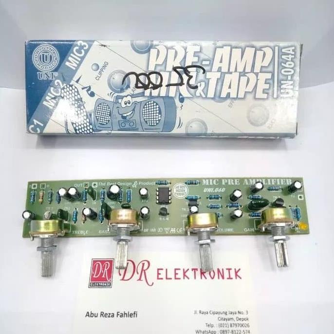 Murah Kit Power Pre Amp Mic dan Tape modul mixer 1 kanal UN 064 A dre3 dijamin
