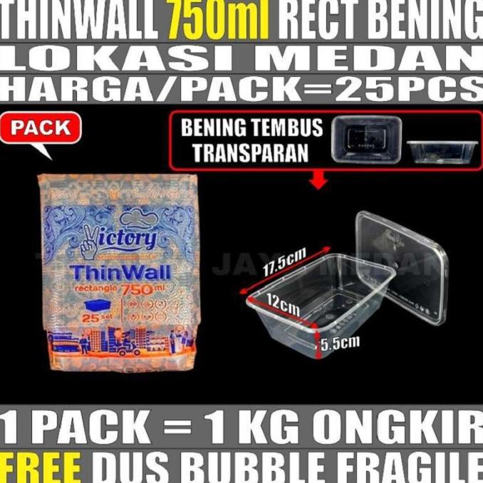 

=====] Thinwall 750ml Panjang Victory 25pcs Kotak Makanan Box Nasi Medan