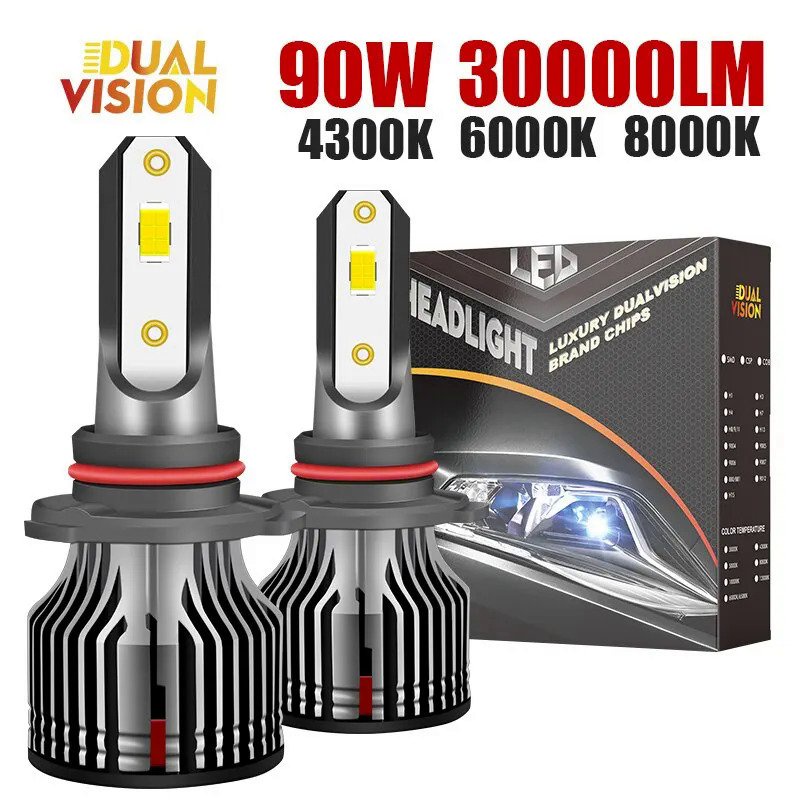 Lampu Depan Mobil Mini LED H4 H7 H1, Lampu Depan Mobil Mini 4300K H11 9005, Bohlam LED 6000K H8 H9 H