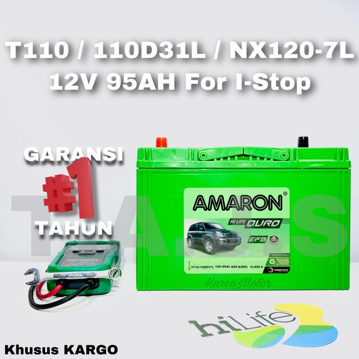 ✅Baru Amaron T110 130D31L 95Ah Nx120-7L Istop Iss Garansi 1 Tahun Kargo Terbaru