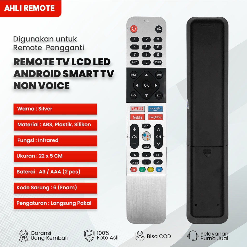 Remote TV Coocaa Android Smart TV 43S6G 50S6G / Remot Coocaa LCD LED Smart