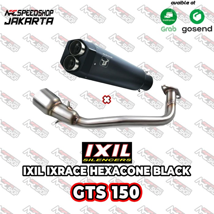 [Original] Knalpot Ixil Ixrace Hexacone Black Gts 150 Fullsystem Original Spain Terbaru