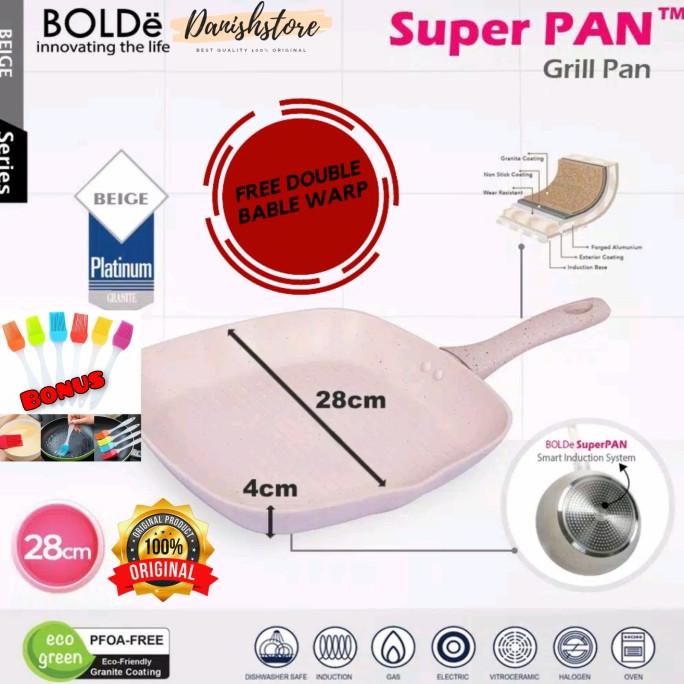 Bolde Super Pan Grill Pan 28 Cm Wajan Pemanggang Bolde ORIGINAL - Beig