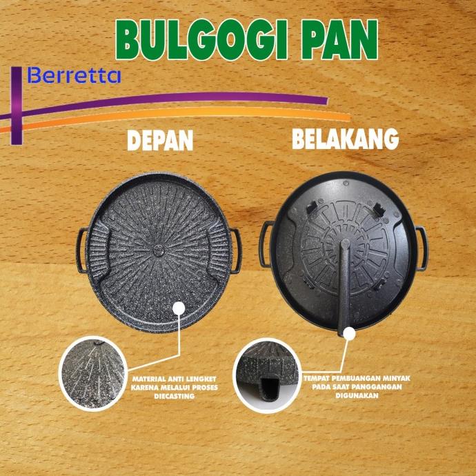 BULGOGI PAN 32CM - BBQ PAN marble TANPA TUTUP KACA bulgogi grill