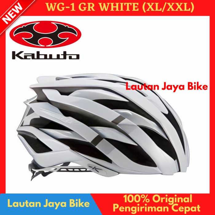 ✨Ready Helm Kabuto Wg-1 Gr White Size Xl-Xxl Helm Sepeda Berkualitas