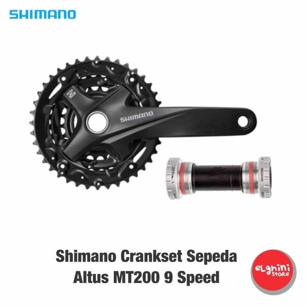 ✨Original Shimano Crankset Sepeda Altus Mt200 9 Speed Terbaru