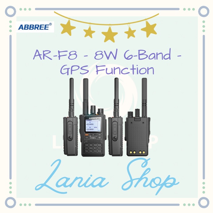 ✨Original Abbree Ar-F8 - Walkie Talkie 8W Power 6-Band 136-520Mhz - Gps Function Terbaru