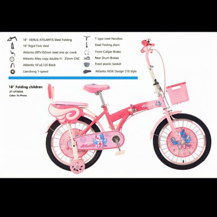 ✨Original Sepeda Anak Lipat 16 Inch Atlantis Venus Berkualitas