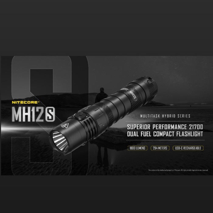✨Original Senter Nitecore Mh12S 1800 Lumes Tiki Berkualitas
