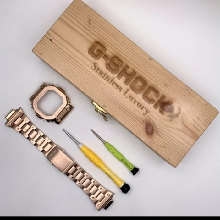 ✨Termurah Bezel Gshock Gx56 Gx56 Case Premium Steel Rosegold Terbatas