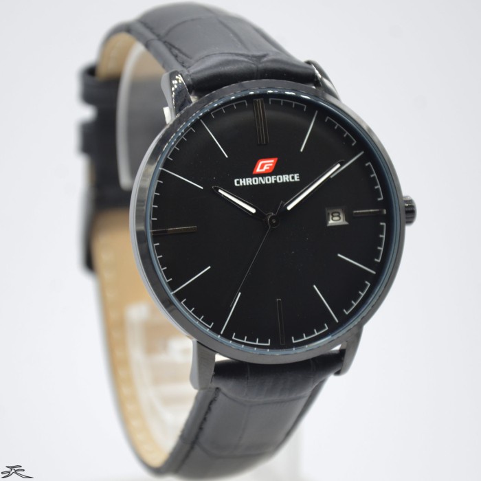 ✨Termurah Chronoforce Cf 5282Mb - Jam Tangan Pria Kulit Original - Black Diskon